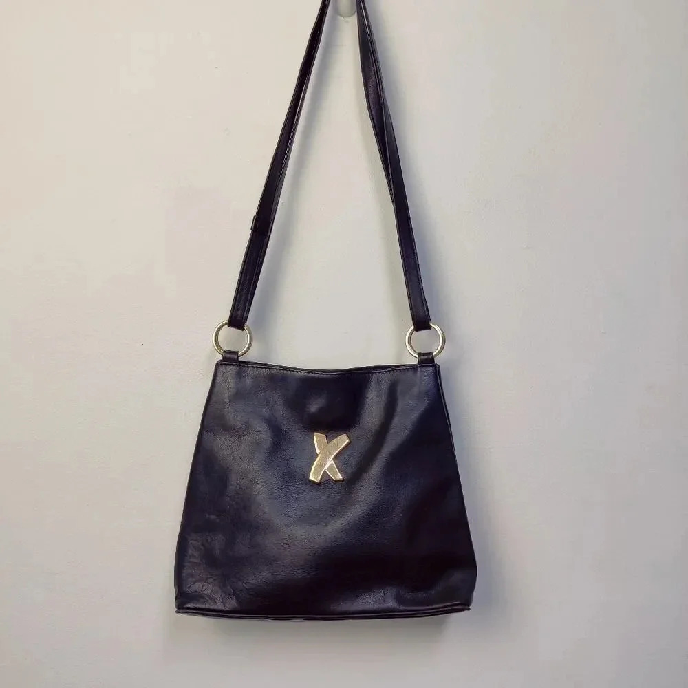 Paloma Picasso vintage black leather shoulder bag - Picture 7 of 16
